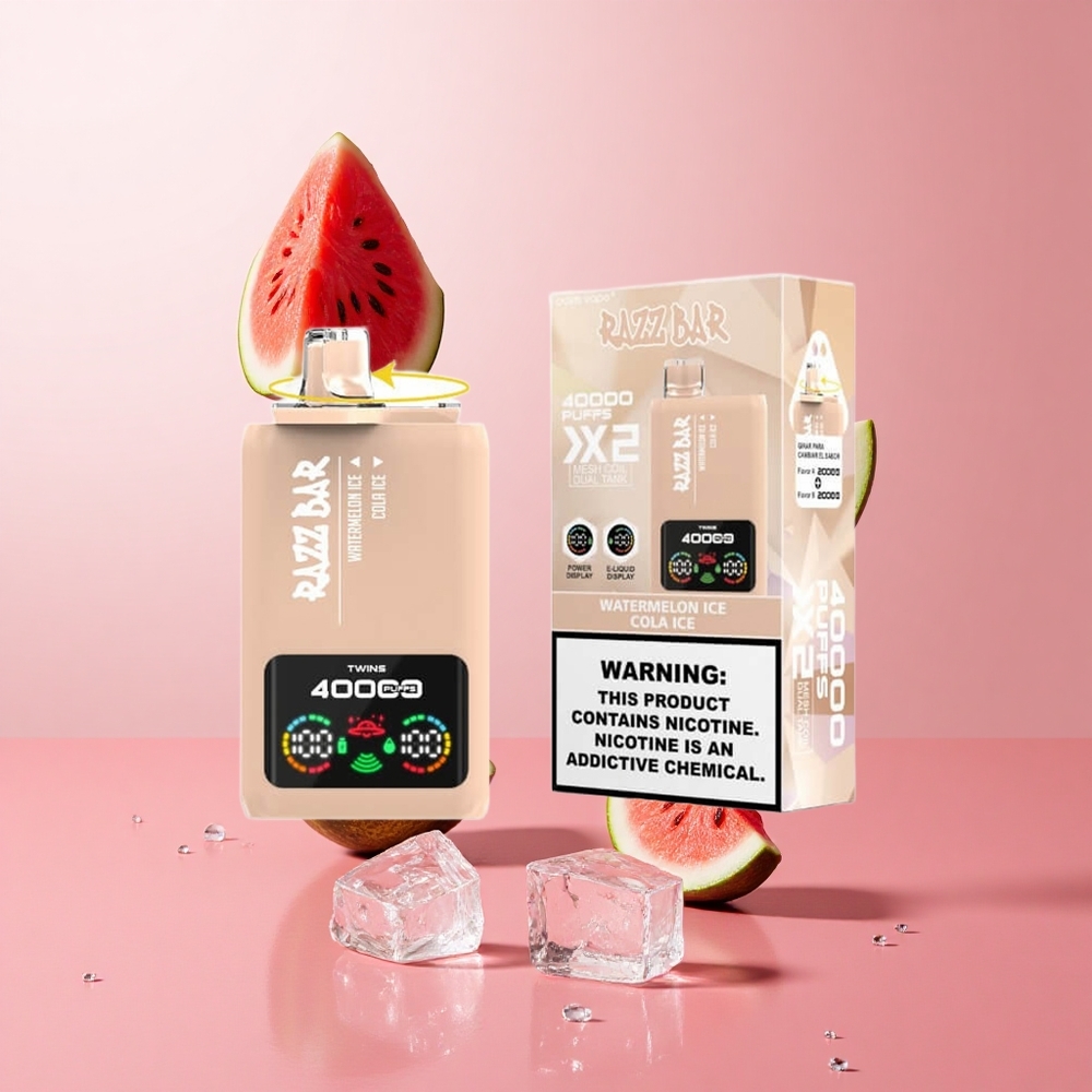 Razz Bar 40000 Puffs Disposable Vape Watermelon Ice Cola Ice Power Screen Display