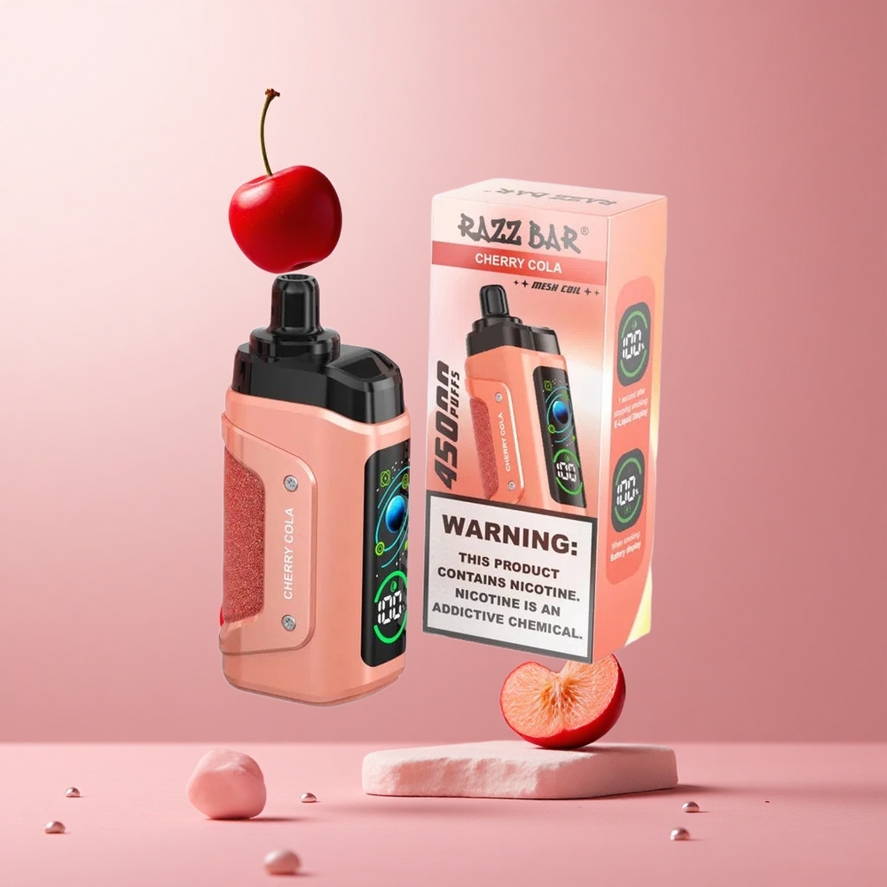 Razz Bar 45000 Puffs Disposable Vape Cherry Cola Adjustable Airflow Type-C Rechargeable