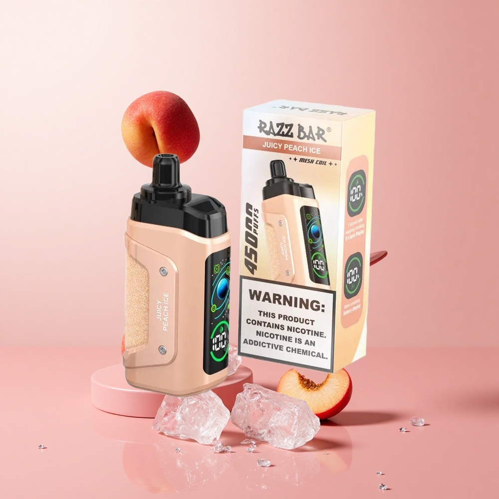 Razz Bar 45000 Puffs Disposable Vape Juicy Peach Ice with Adjustable Airflow