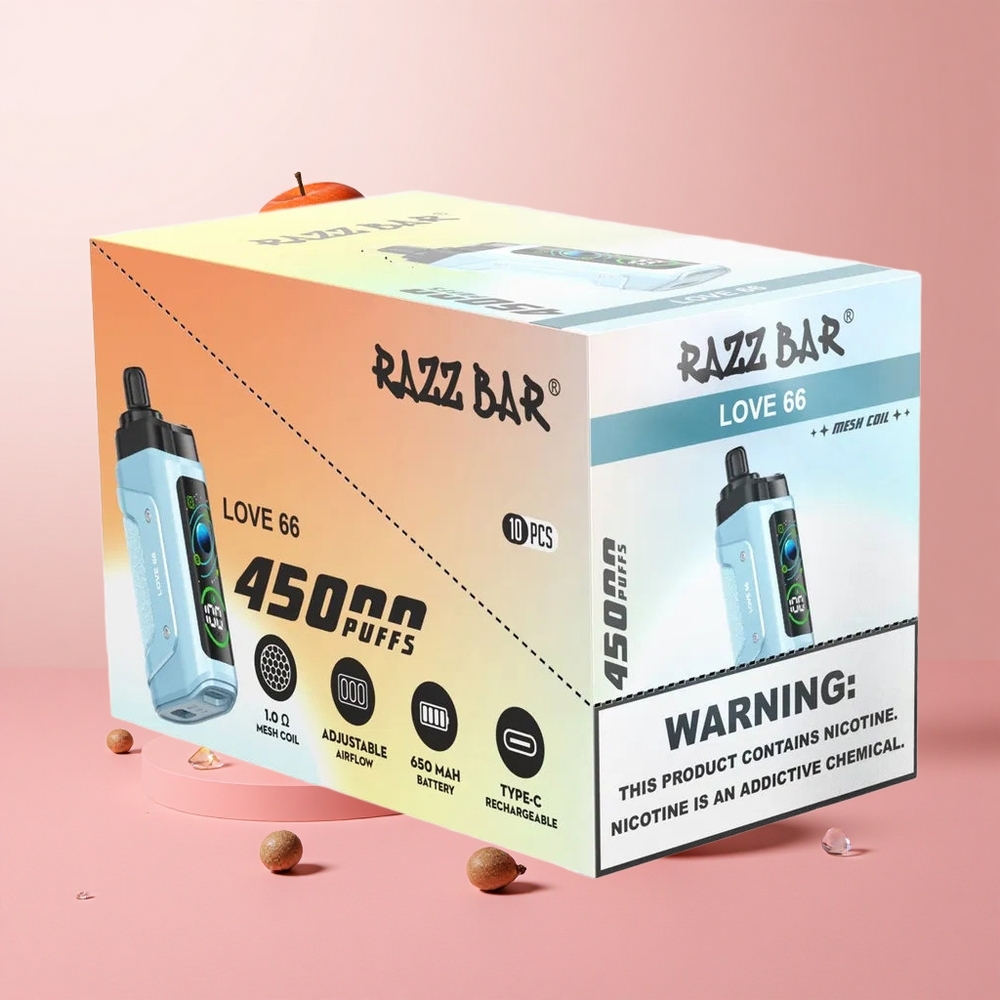 Razz Bar 45000 Puffs Disposable Vape Love 66 with Adjustable Airflow