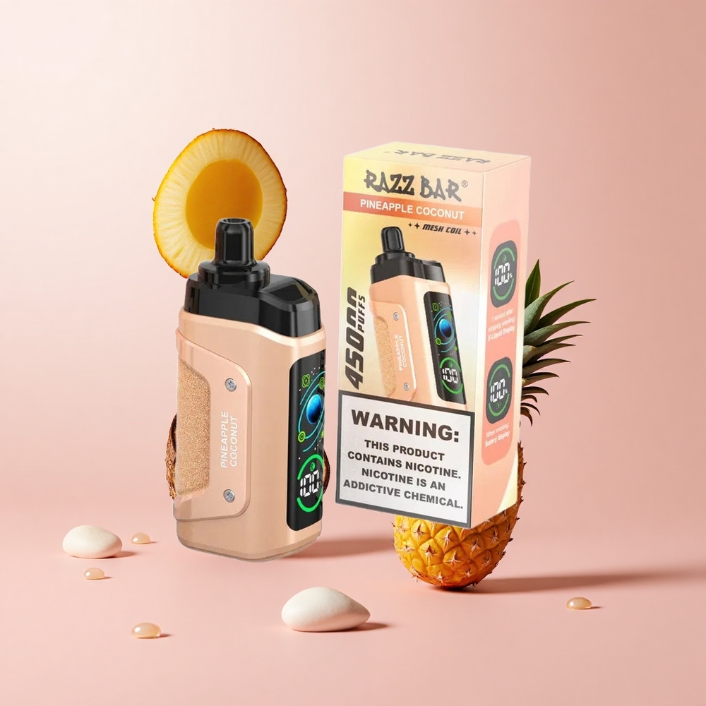 Razz Bar 45000 Puffs Disposable Vape Pineapple Coconut Adjustable Airflow