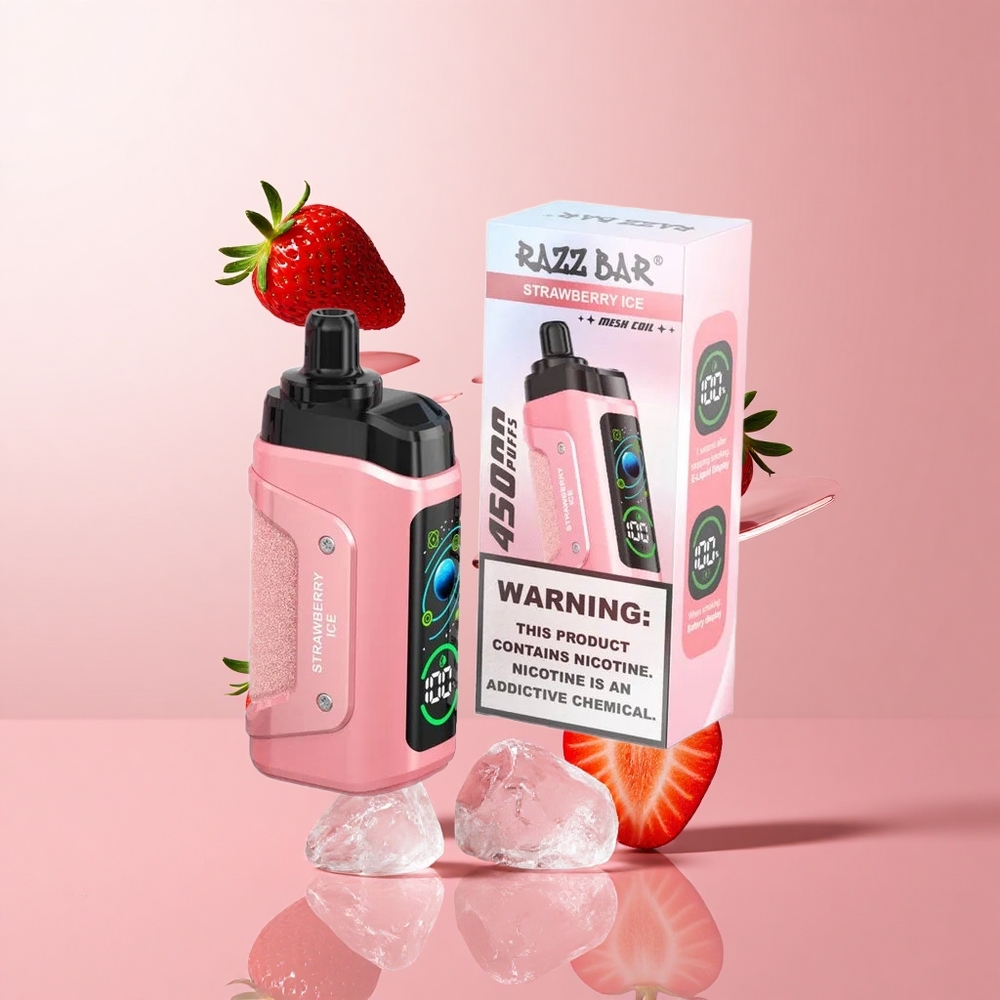 Razz Bar 45000 Puffs Disposable Vape Strawberry Ice Adjustable Airflow
