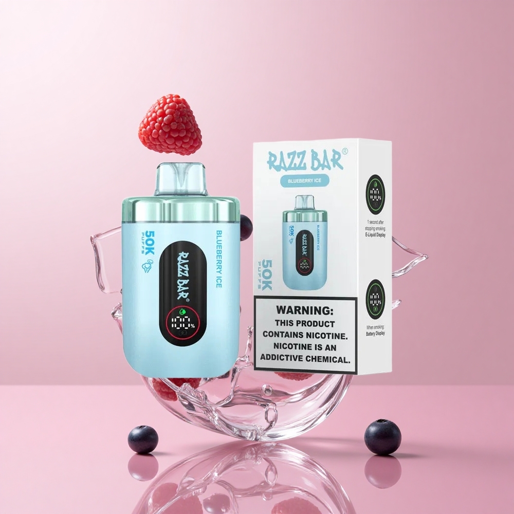 Razz Bar 50K Puffs Disposable Vape Blueberry Ice Rechargeable