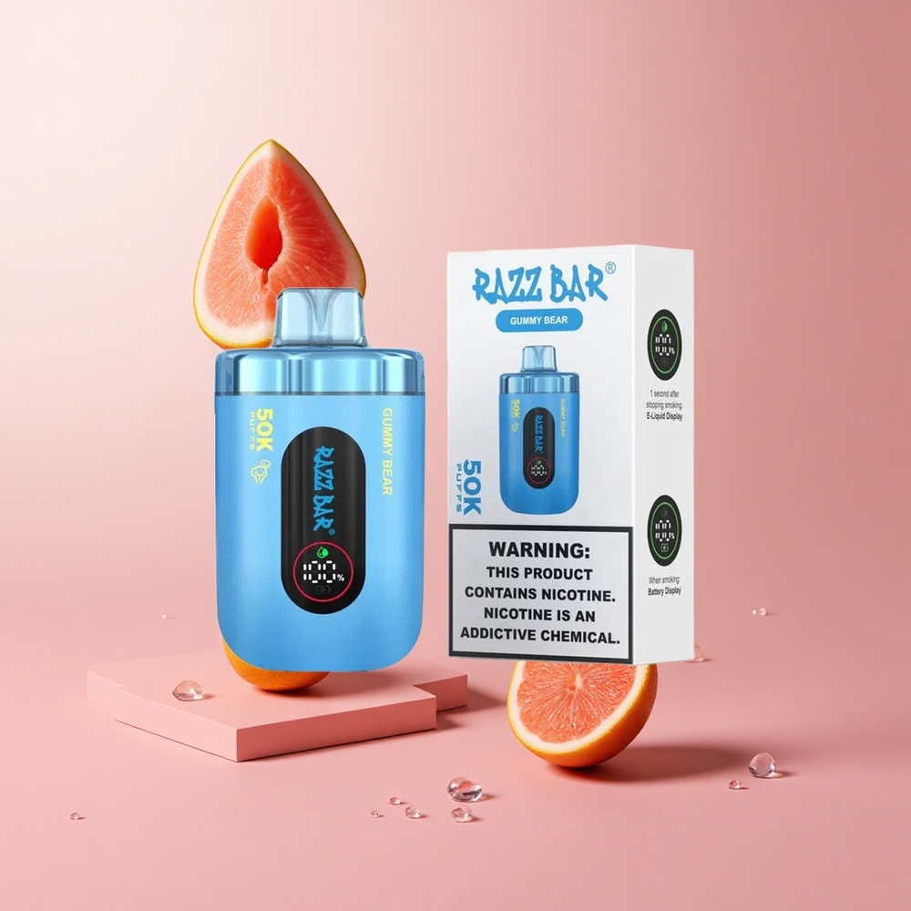 Razz Bar 50K Puffs Disposable Vape Gummy Bear Rechargeable Type-C