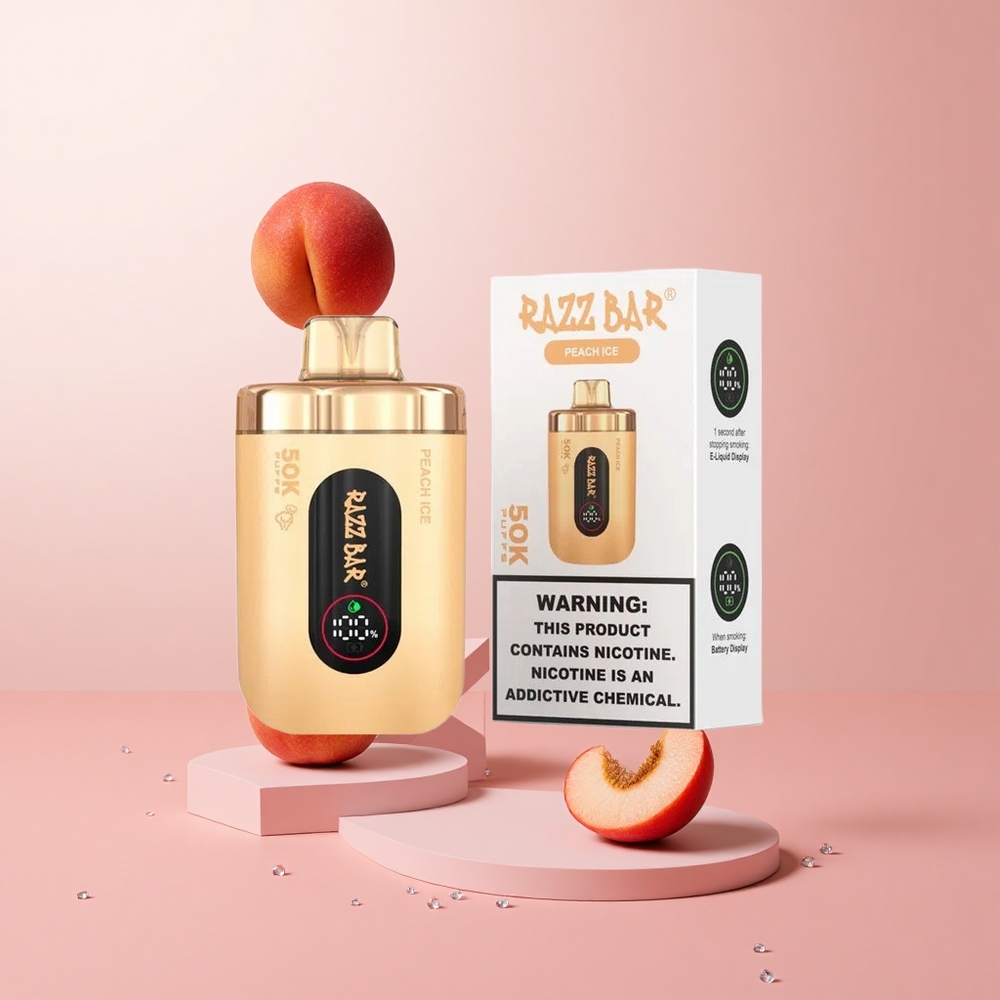 Razz Bar 50K Puffs Disposable Vape Peach Ice with Type-C Rechargeable