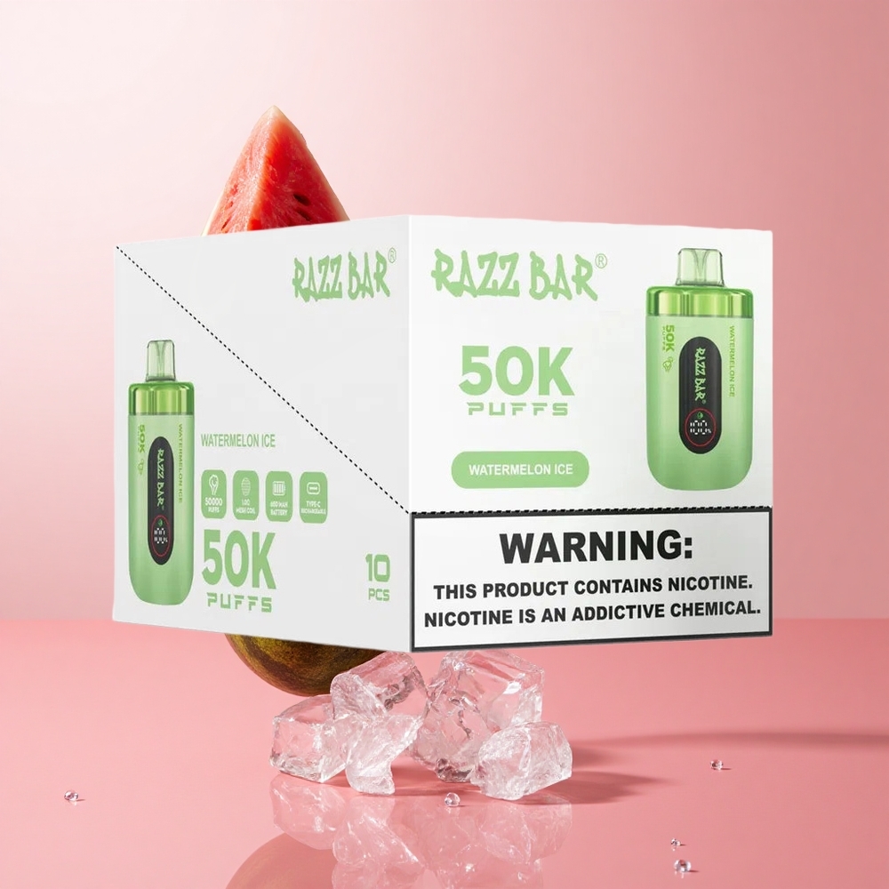 Razz Bar 50K Puffs Disposable Vape Watermelon Ice Type-C Rechargeable
