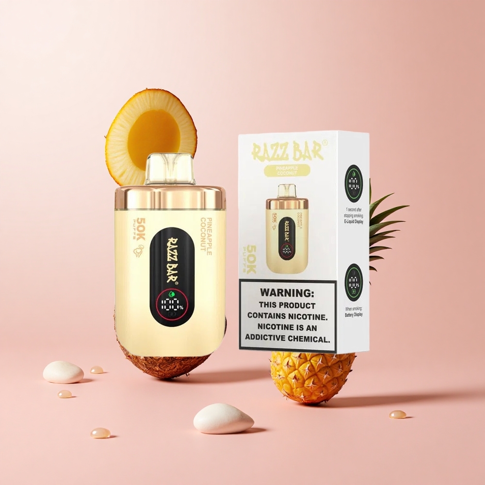 Razz Bar 50K Puffs Pineapple Coconut Disposable Vape with Type-C Rechargeable