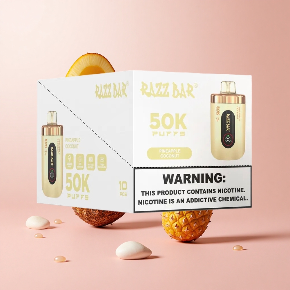 Razz Bar 50K Puffs Pineapple Coconut Disposable Vape with Type-C Rechargeable