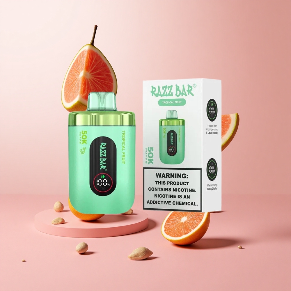 Razz Bar 50K Puffs Tropical Fruit Disposable Vape with Type-C Rechargeable