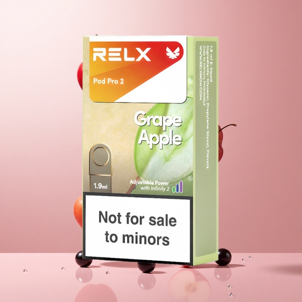 RELX Pod Pro 2 600 Puffs Grape Apple Zero Nicotine