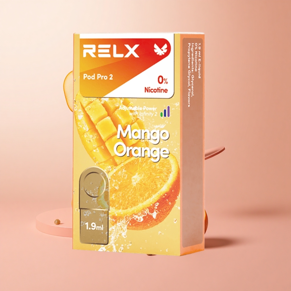 RELX Pod Pro 2 600 Puffs Mango Orange Zero Nicotine