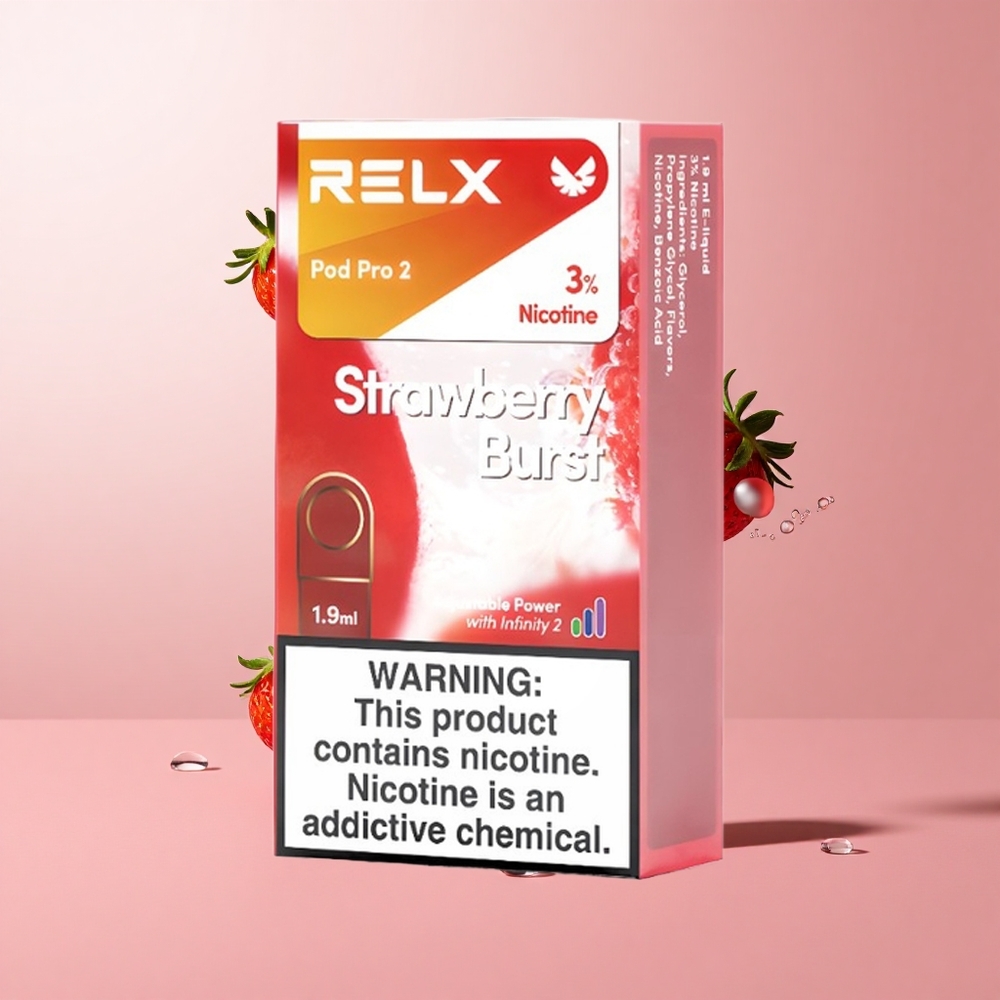 RELX Pod Pro 2 600 Puffs Strawberry Burst 1.9ml