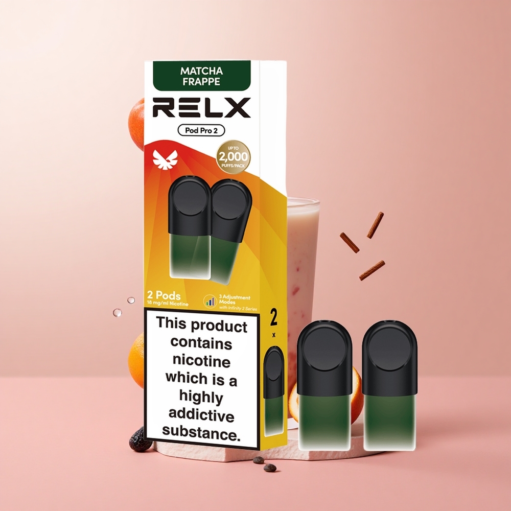 RELX Pod Pro 2 600 Puffs Tea-Matcha Frappe Vape Device 1.9ml