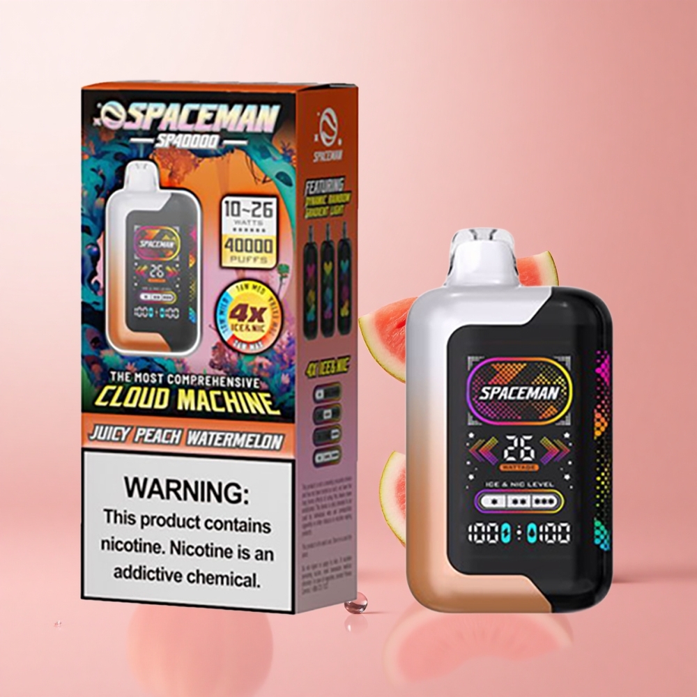 SMOK SPACEMAN SP40000 Disposable Vape Juicy Peach Watermelon Ultra-Large LED Screen